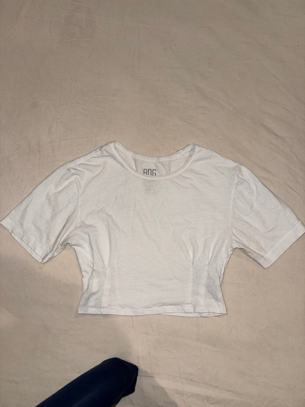 BDG Urban Outfitters White Corset Style Cropped Tee Top Size Small